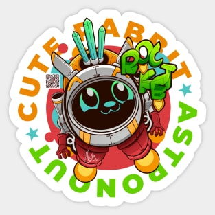 Cute Rabbit Astronout Sticker